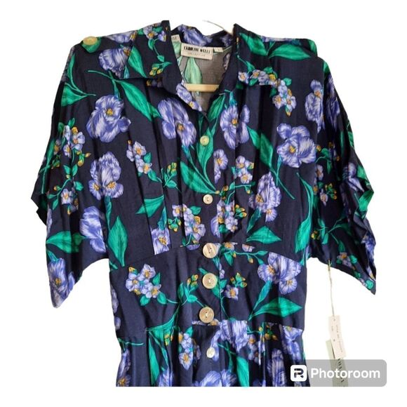 Vintage Caroline Wells Collection Iris Button Front Dress - Picture 3 of 4